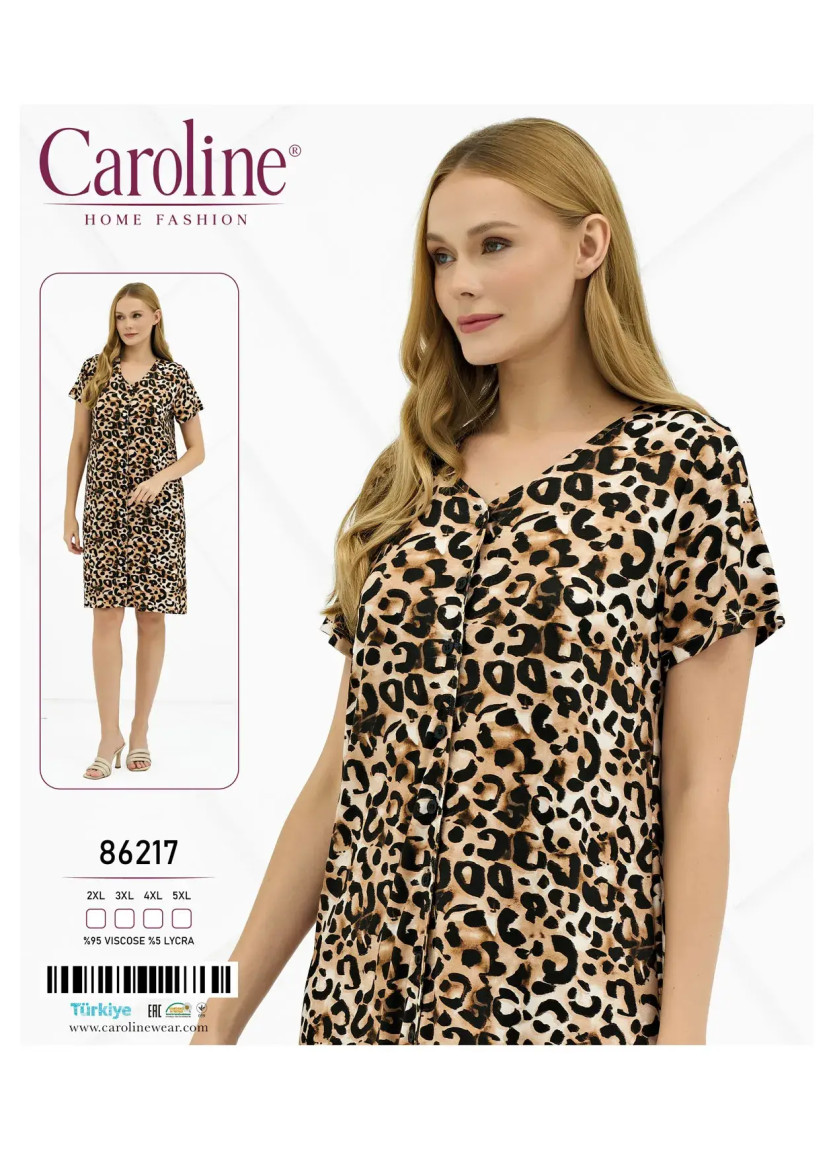 Caroline 86217 Оптом Турция Фабрика Ночная Сорочка Женская 2XL+3XL+4XL+5XL Caroline 86217 Купить Оптом с Турции