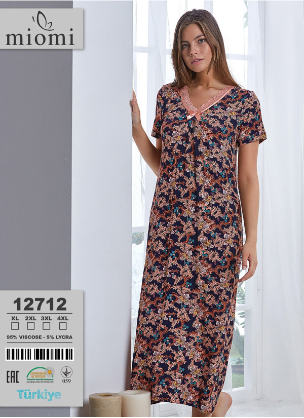Caroline 12712 Nightdress (XL+2XL+3XL+4XL) — Turkey wholesale collection
