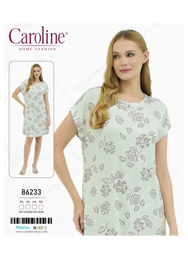 Caroline 86233 Оптом Турция Фабрика Ночная Сорочка Женская 2XL+3XL+4XL+5XL Caroline 86233 Купить Оптом с Турции