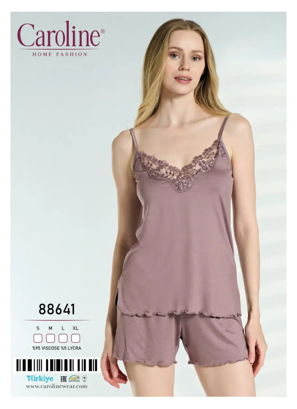 Caroline 88641 Оптом Турция Фабрика Женский Комплект с Шортами S+M+L+XL Caroline 88641 Купить Оптом с Турции