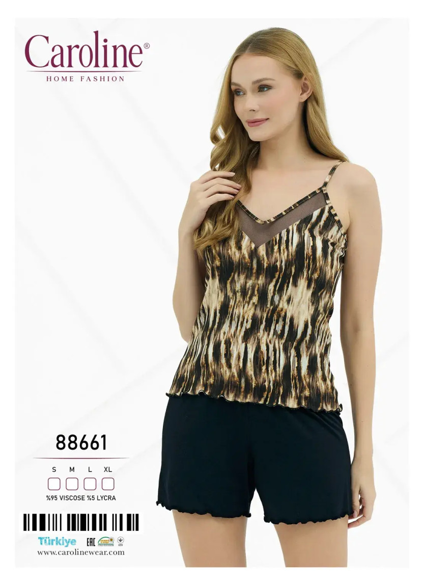 Caroline 88661 Оптом Турция Фабрика Женский Комплект с Шортами S+M+L+XL Caroline 88661 Купить Оптом с Турции