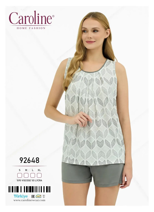 Caroline 92648 Shorts Homewear Set (S+M+L+XL) — Turkish factory wholesale