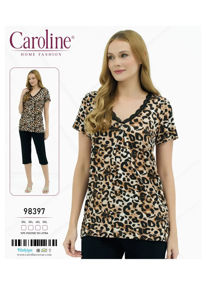 Женский Комплект с Капри 2XL+3XL+4XL+5XL Caroline 98397 — оптом от турецкой фабрики