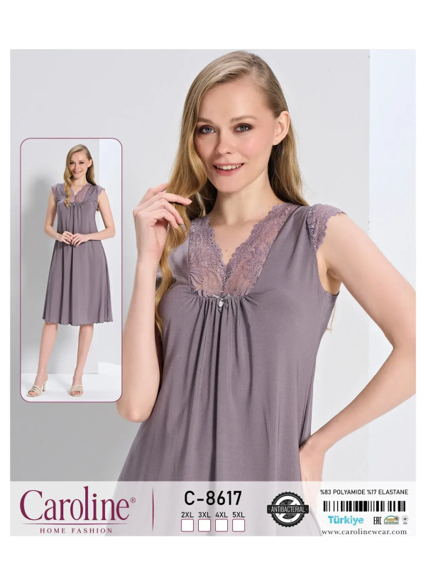 Caroline C-8617 Nightdress (2XL+3XL+4XL+5XL) — Turkey wholesale collection