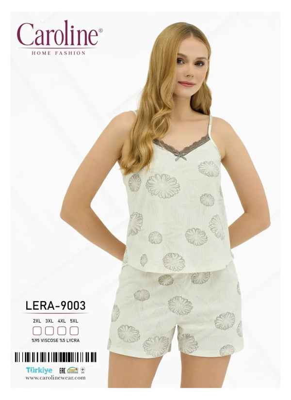 Caroline LERA-9003 Shorts Homewear Set (2XL+3XL+4XL+5XL) — Turkish factory wholesale