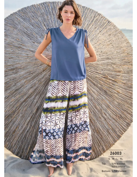 Monamise 26003 Viscose Pants Homewear Set (S+M+L+XL) — Istanbul wholesale supplier