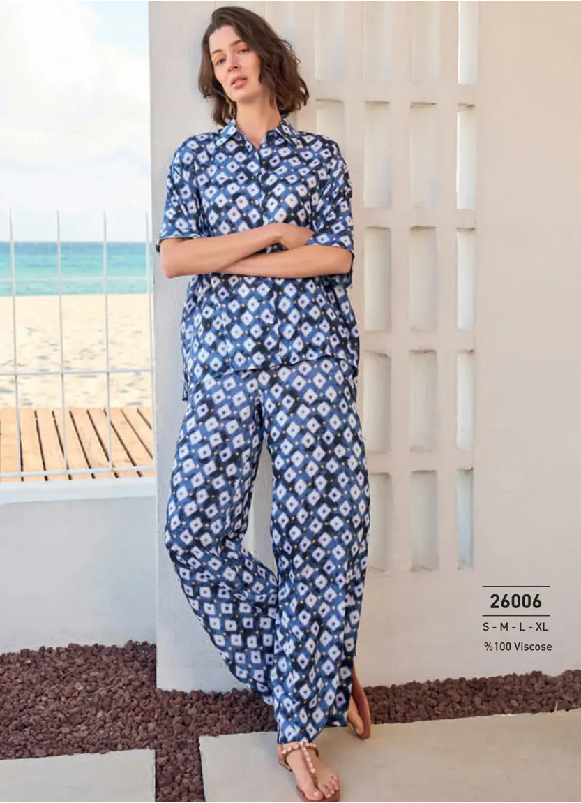 Monamise 26006 Viscose Pants Homewear Set (S+M+L+XL) — Turkey wholesale collection