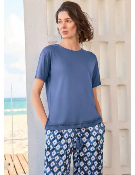 Комплект с Брюками из Вискозы с Эластаном (S+M+L+XL) Monamise 26007 — оптовая поставка из Турции