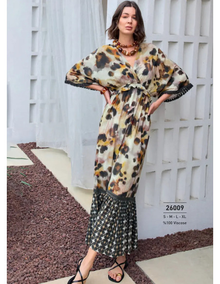 Платье из Вискозы (S+M+L+XL) Monamise 26009 — турецкий текстиль оптом