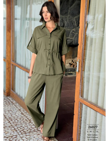 Monamise 26027 Viscose Pants Homewear Set (S+M+L+XL) — Turkish factory wholesale