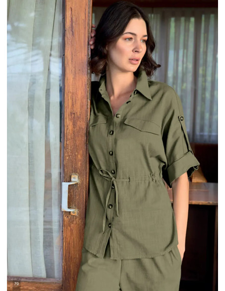 Комплект с Брюками из Вискозы (S+M+L+XL) Monamise 26027 — купить оптом со Стамбула