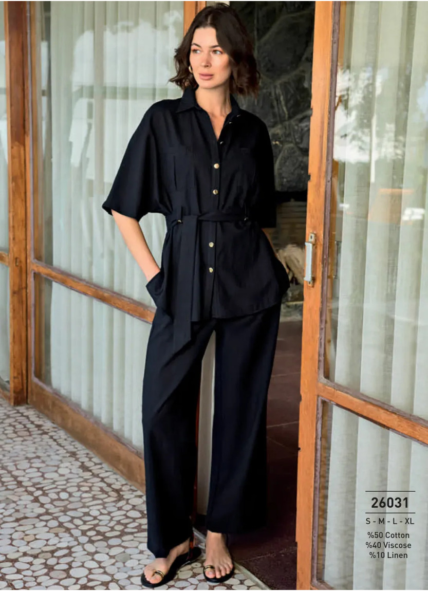 Monamise 26031 Viscose Pants Homewear Set (S+M+L+XL) — direct Turkish factory supply