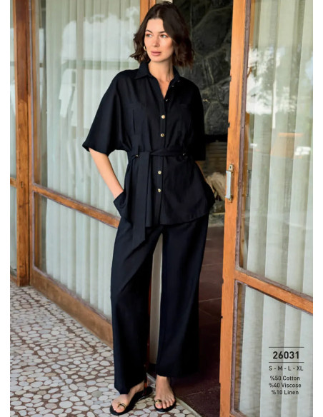 Комплект с Брюками из Вискозы (S+M+L+XL) Monamise 26031 — оптом для магазинов и бутиков