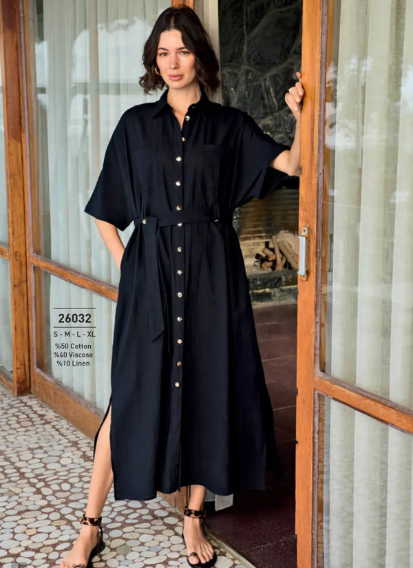 Monamise 26032 Viscose Dress (S+M+L+XL) — Turkish factory wholesale