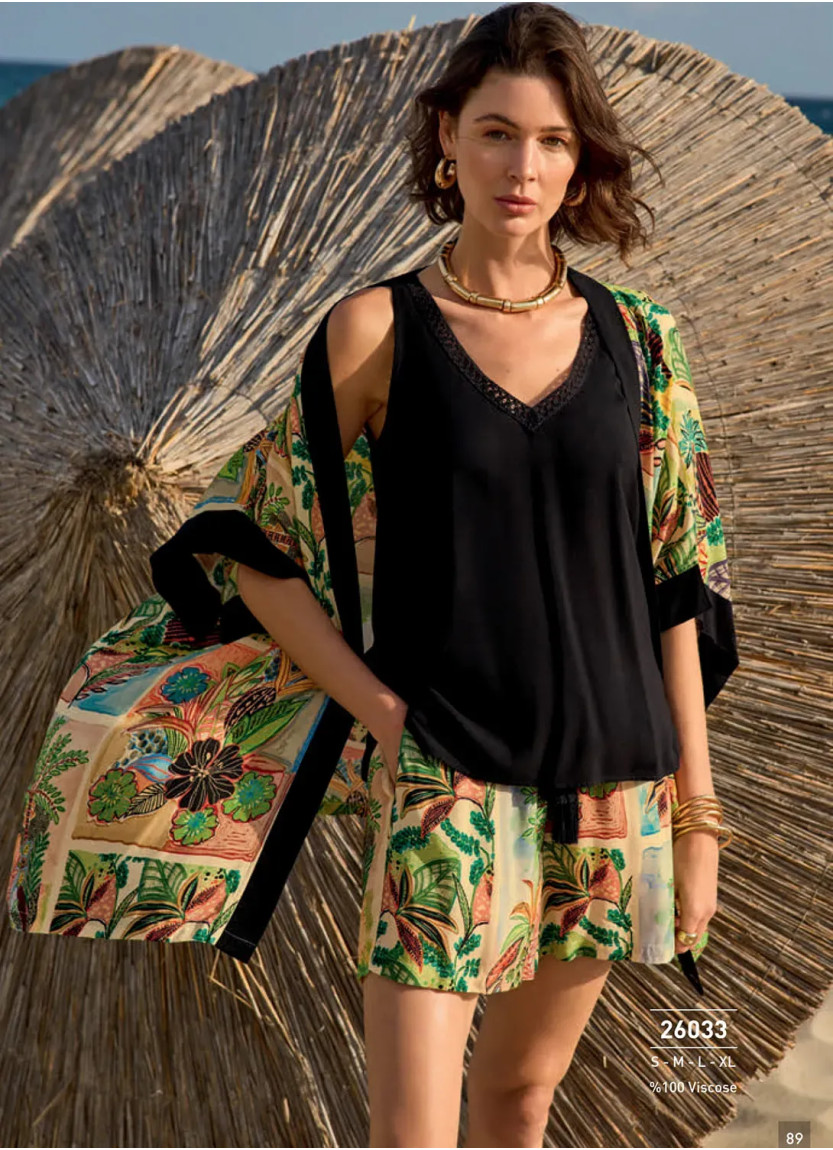 Monamise 26033 Viscose Shorts Homewear Set (S+M+L+XL) — Turkish textile wholesale