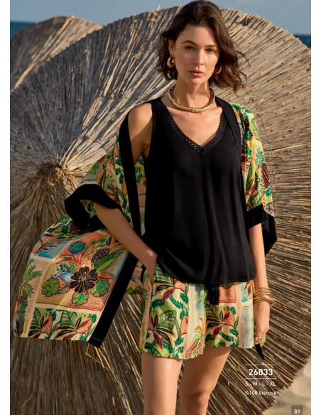 Monamise 26033 Viscose Shorts Homewear Set (S+M+L+XL) — Turkish textile wholesale