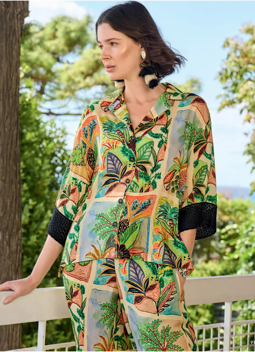 Комплект с Брюками из Вискозы (S+M+L+XL) Monamise 26034 — купить оптом со Стамбула