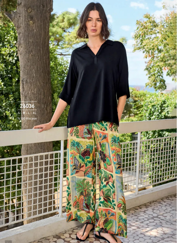 Monamise 26036 Viscose Pants Homewear Set (S+M+L+XL) — Turkey wholesale collection