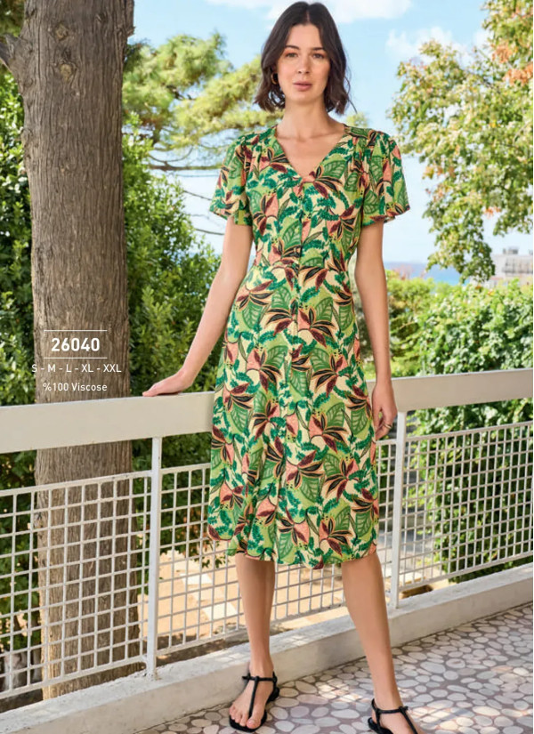 Monamise 26040 Viscose Dress (S+M+L+XL+2XL) — factory-direct from Turkey
