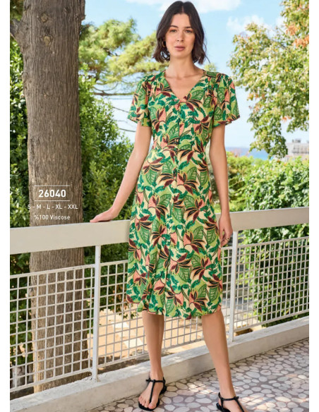Monamise 26040 Viscose Dress (S+M+L+XL+2XL) — factory-direct from Turkey