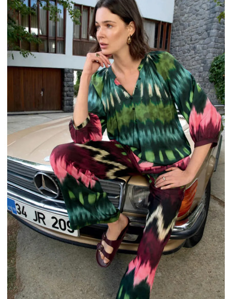 Комплект с Брюками из Вискозы (S+M+L+XL) Monamise 26042 — купить оптом со Стамбула