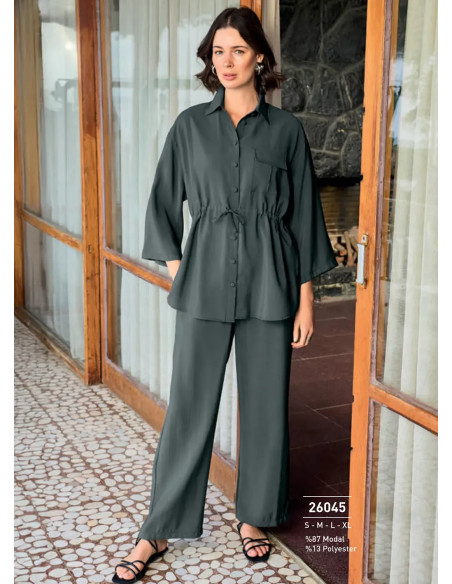 Monamise 26045 Modal Pants Homewear Set (S+M+L+XL) — direct Turkish factory supply