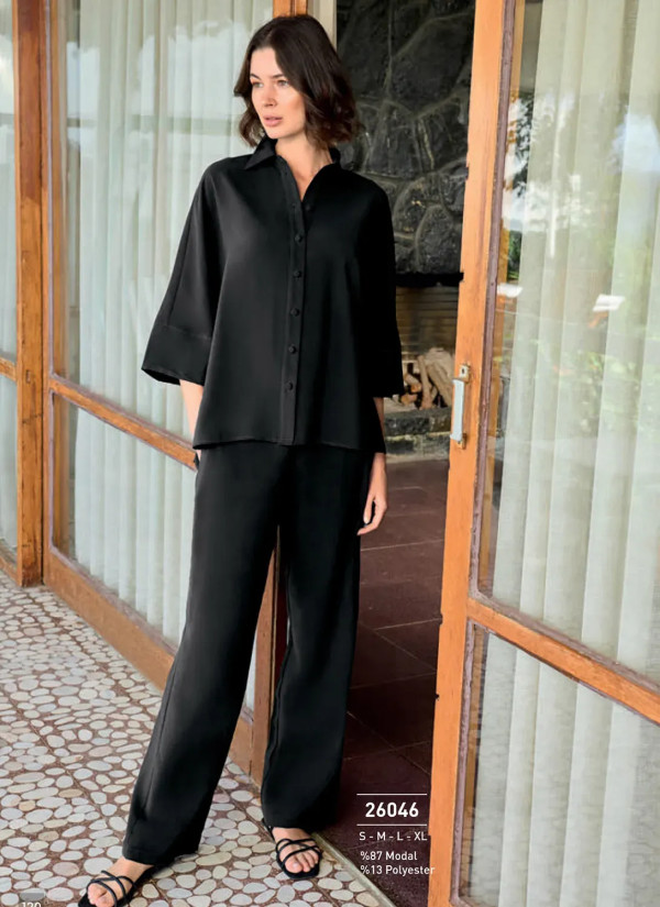 Monamise 26046 Modal Pants Homewear Set (S+M+L+XL) — Turkish factory wholesale