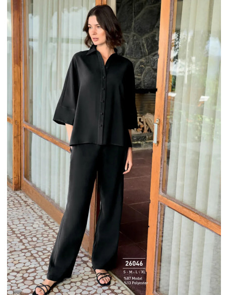 Monamise 26046 Modal Pants Homewear Set (S+M+L+XL) — Turkish factory wholesale