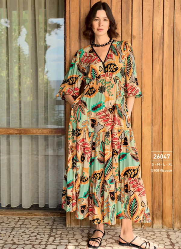 Monamise 26047 Viscose Dress (S+M+L+XL) — Turkish textile wholesale