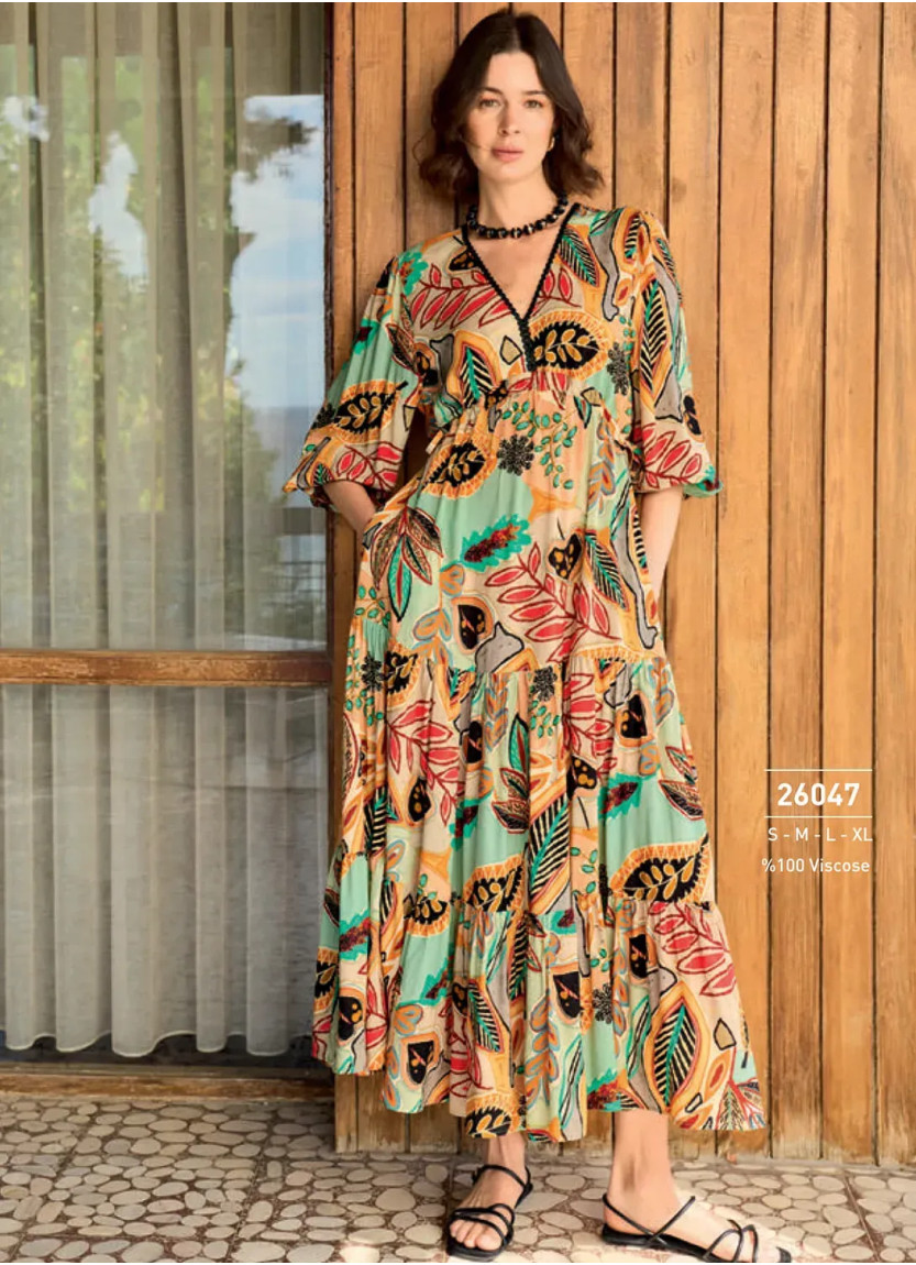 Monamise 26047 Viscose Dress (S+M+L+XL) — Turkish textile wholesale