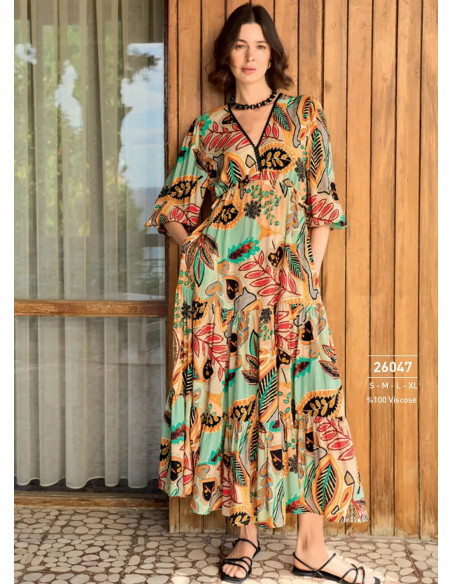 Monamise 26047 Viscose Dress (S+M+L+XL) — Turkish textile wholesale