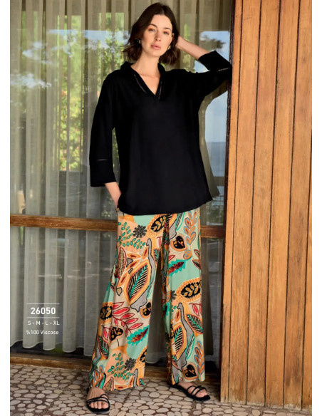 Monamise 26050 Viscose Pants Homewear Set (S+M+L+XL) — wholesale for boutiques