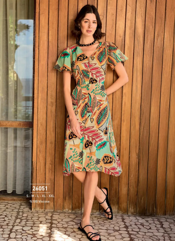 Monamise 26051 Viscose Dress (S+M+L+XL+2XL) — wholesale from Turkey