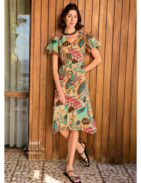Monamise 26051 Viscose Dress (S+M+L+XL+2XL) — wholesale from Turkey