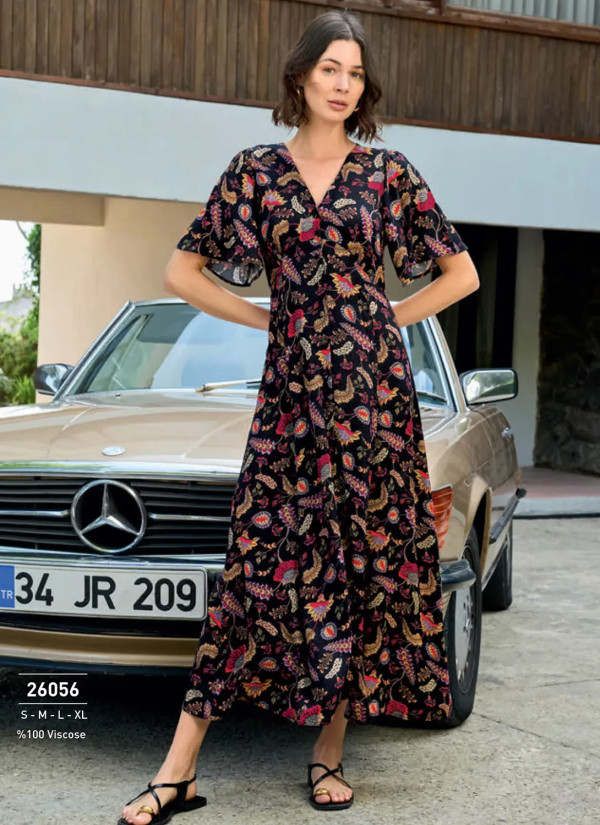 Monamise 26056 Viscose Dress (S+M+L+XL) — direct Turkish factory supply