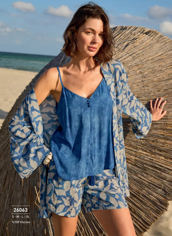 Monamise 26063 Viscose Shorts Homewear Set (S+L+XL) — Istanbul wholesale supplier