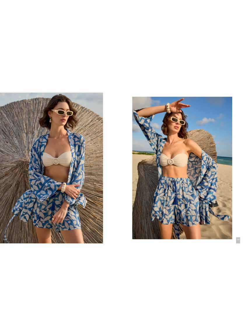 Женский Комплект Тройка из Вискозы с Топом, Шортами и Накидкой (S+L+XL) Monamise 26063 — купить оптом со Стамбула