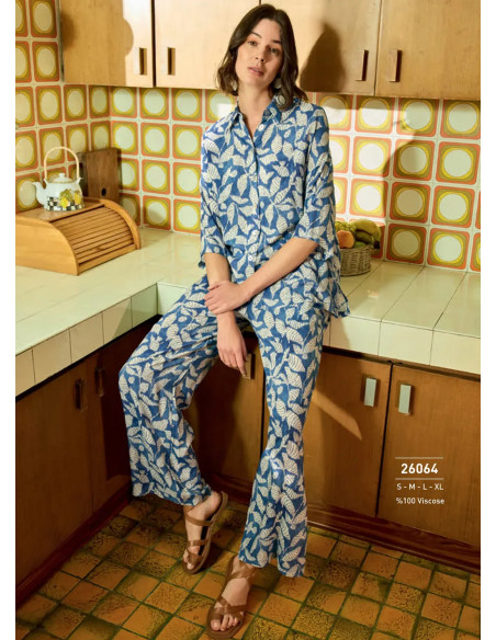Monamise 26064 Viscose Pants Homewear Set (S+M+L+XL) — Istanbul wholesale supplier