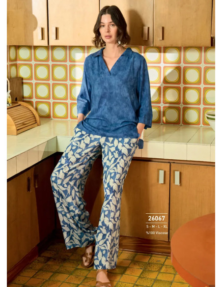 Monamise 26067 Viscose Pants Homewear Set (S+M+L+XL) — Turkish textile wholesale