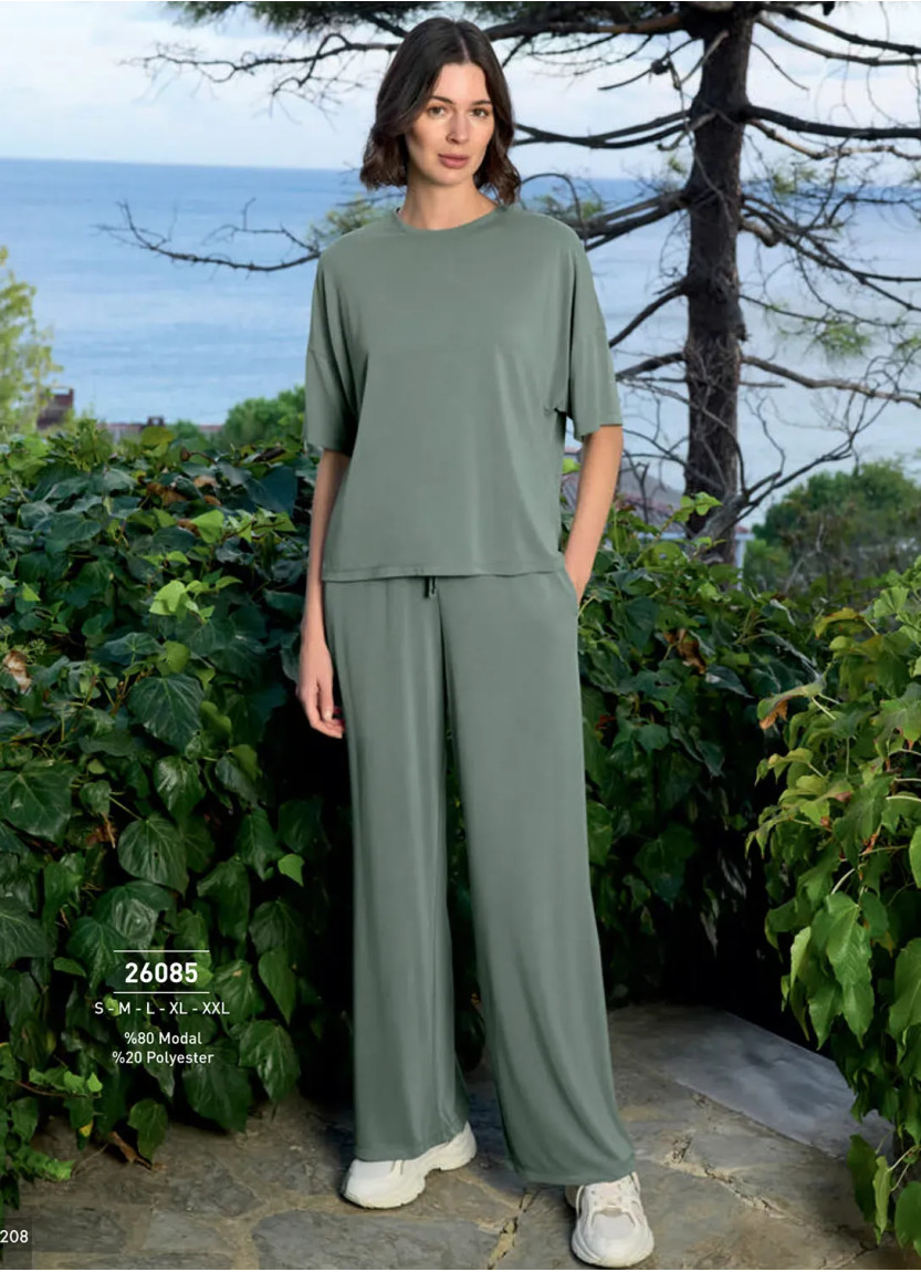 Monamise 26085 Modal Pants Homewear Set (S+M+L+XL+2XL) — Turkish textile wholesale