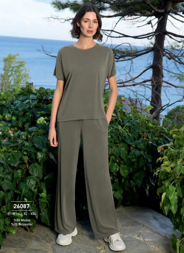 Monamise 26087 Modal Pants Homewear Set (S+M+L+XL+2XL) — wholesale from Turkey