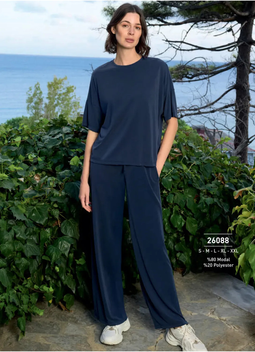 Monamise 26088 Modal Pants Homewear Set (S+M+L+XL+2XL) — factory-direct from Turkey