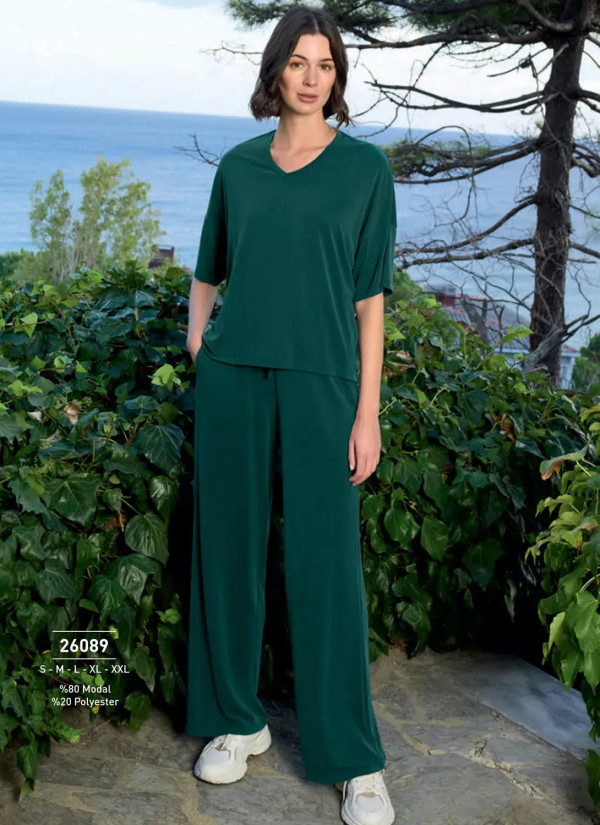 Monamise 26089 Modal Pants Homewear Set (S+M+L+XL+2XL) — Turkish textile wholesale