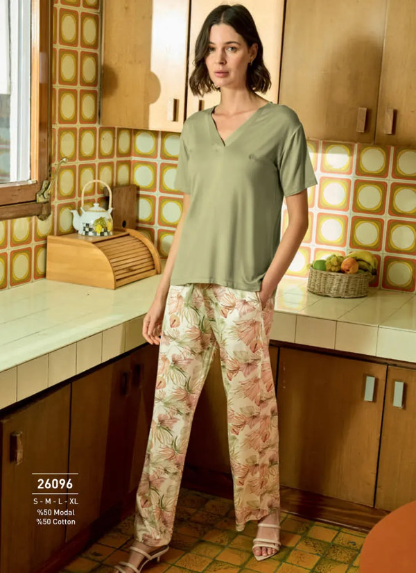 Monamise 26096 Modal Pants Homewear Set (S+M+L+XL) — Turkey wholesale collection