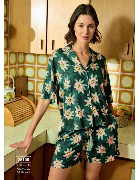 Monamise 26100 Viscose Shorts Homewear Set (S+M+L+XL) — Istanbul wholesale supplier