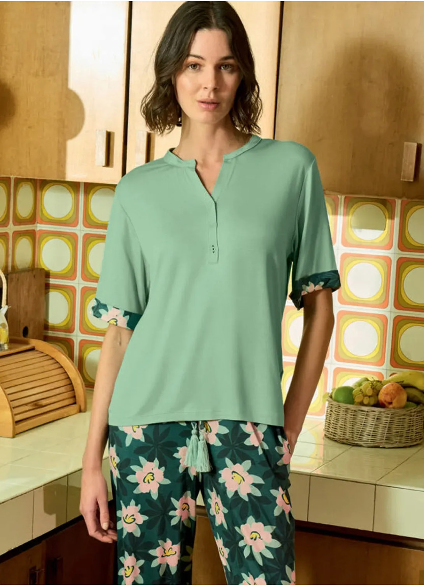 Комплект с Брюками из Вискозы с Эластаном (S+M+L+XL) Monamise 26102 — купить оптом со Стамбула