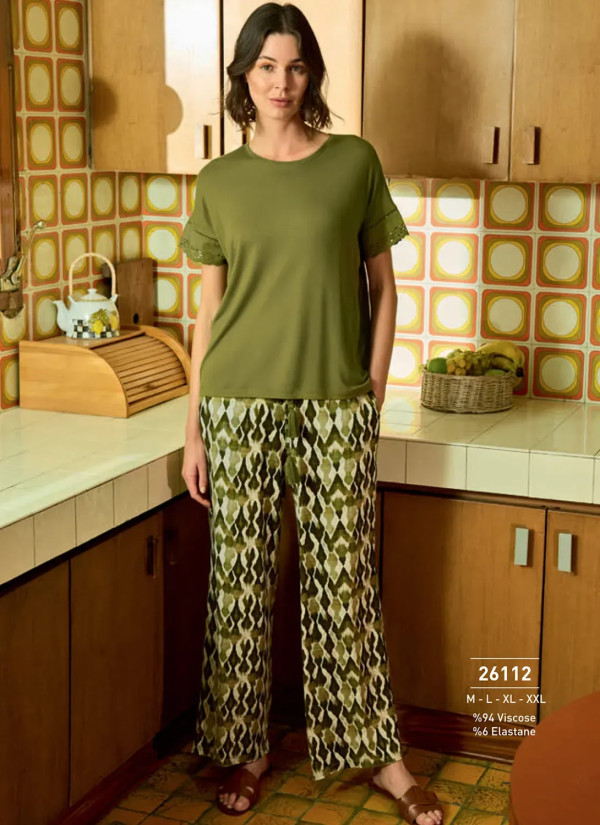 Monamise 26112 Viscose Pants Homewear Set (M+L+XL+2XL) — wholesale for boutiques