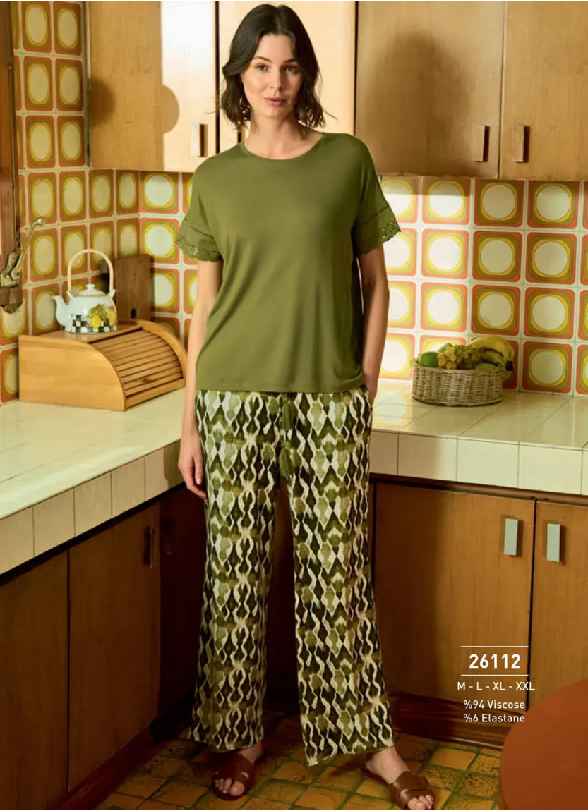 Monamise 26112 Viscose Pants Homewear Set (M+L+XL+2XL) — wholesale for boutiques