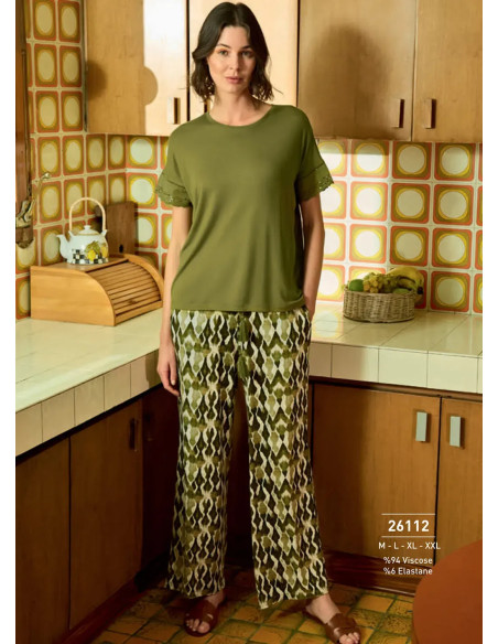 Monamise 26112 Viscose Pants Homewear Set (M+L+XL+2XL) — wholesale for boutiques