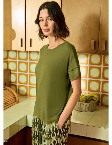 Комплект с Брюками из Вискозы с Эластаном (M+L+XL+2XL) Monamise 26112 — прямые поставки из Турции